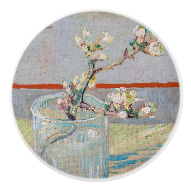 Vincent van Gogh - Almond Branch in a Glass Ceramic Knob (Front)