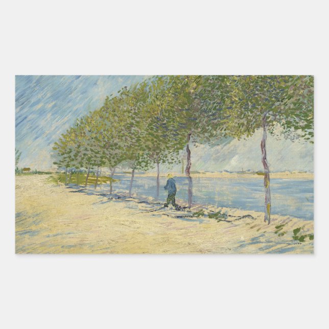 Vincent van Gogh - Along the Seine Rectangular Sticker (Front)