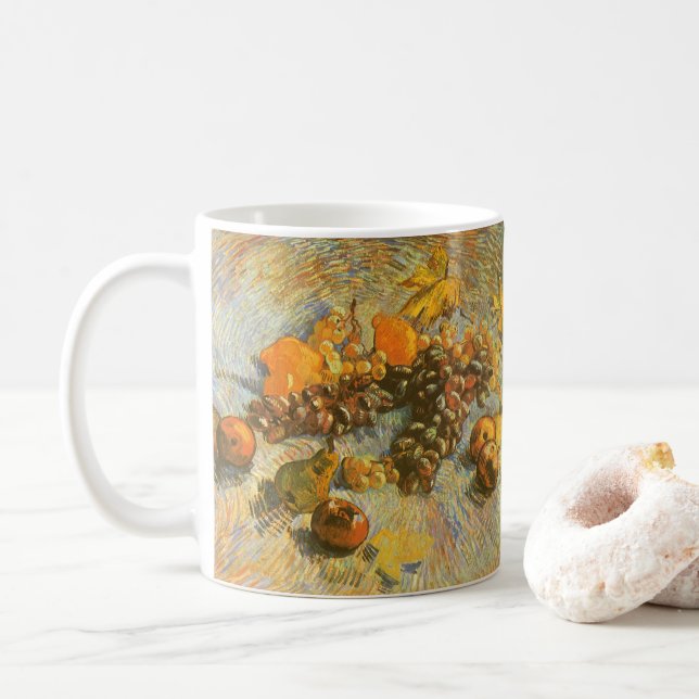 Vincent van Gogh - Apples, Pears, Lemons, Grapes Coffee Mug (With Donut)