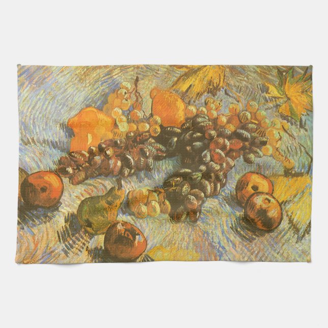 Vincent van Gogh - Apples, Pears, Lemons, Grapes Tea Towel (Horizontal)