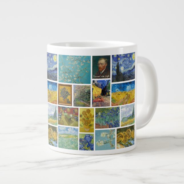 Vincent Van Gogh Art Gallery Collage Large Coffee Mug (Front Right)