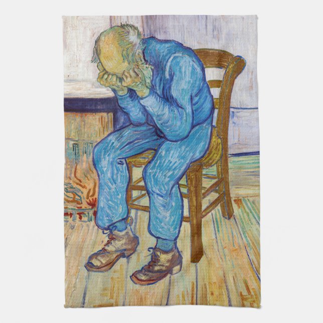 Vincent van Gogh - At Eternity's Gate Tea Towel (Vertical)