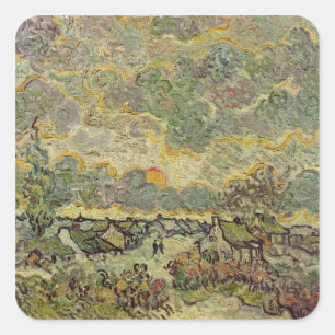 Vincent van Gogh Autumn landscape, 1890 Square Sticker