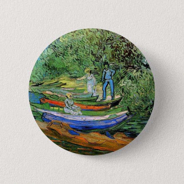 Vincent van Gogh - Bank of the Oise at Auvers 6 Cm Round Badge (Front)