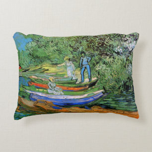 Vincent van Gogh - Bank of the Oise at Auvers Decorative Cushion