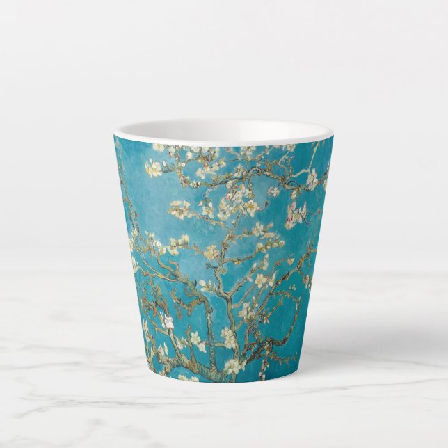 Vincent van Gogh Blossoming Almond Tree enhan Latte Mug (Front)