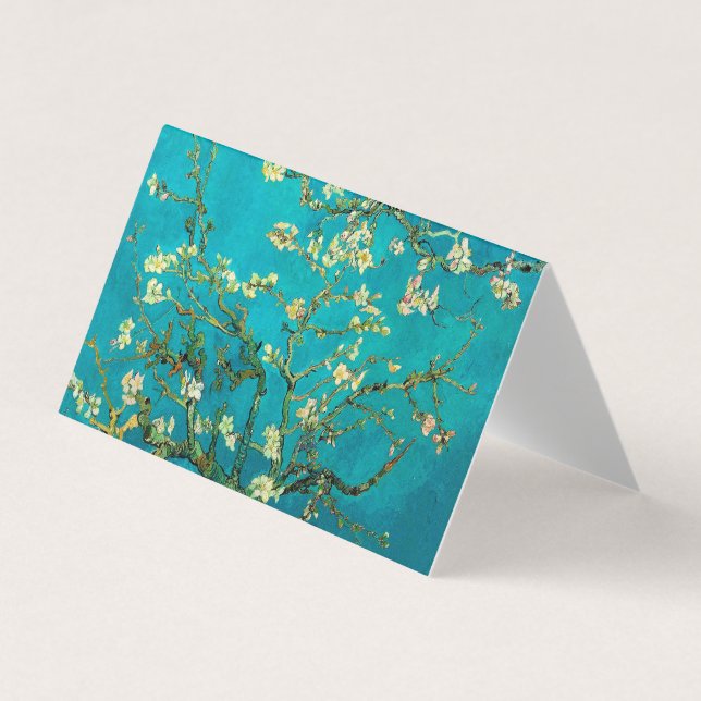 Vincent Van Gogh Blossoming Almond Tree Floral Art Business Card (Front)