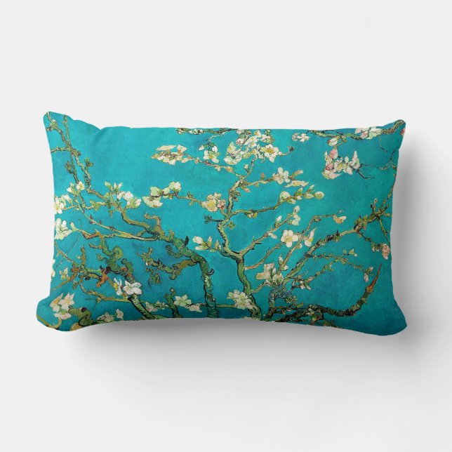 Vincent Van Gogh Blossoming Almond Tree Floral Art Lumbar Cushion (Front)