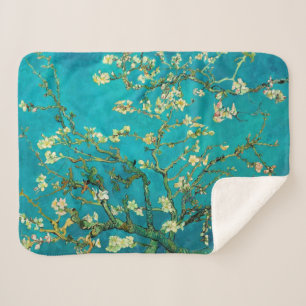 Vincent Van Gogh Blossoming Almond Tree Floral Art Sherpa Blanket