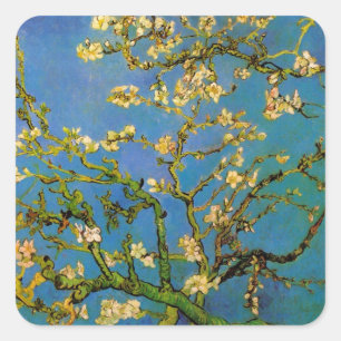 Vincent van Gogh - Blossoming Almond Tree Square Sticker