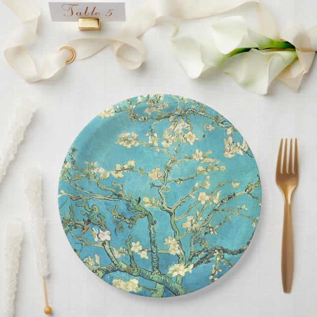 Vincent van Gogh Blossomong Almond Tree      Paper Plate (Wedding)