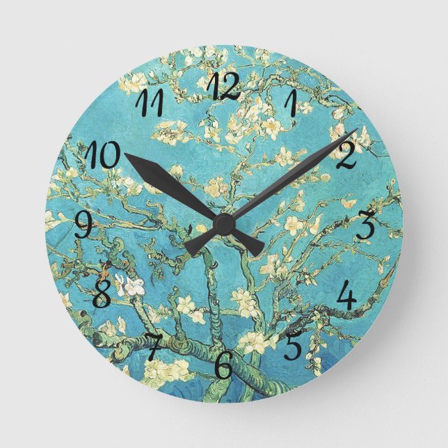 Vincent van Gogh Blossomong Almond Tree     Round Clock (Front)