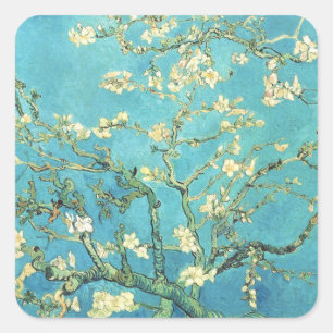Vincent van Gogh Blossomong Almond Tree Square Sticker