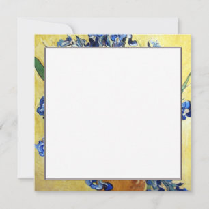 Vincent van Gogh, blue irises in yellow background