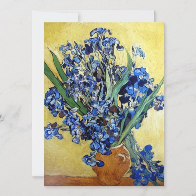 Vincent van Gogh, blue irises in yellow background (Front)