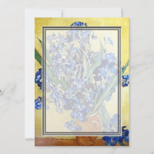 Vincent van Gogh, blue irises in yellow background