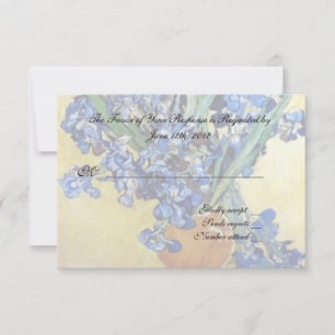 Vincent van Gogh, blue irises in yellow background RSVP Card