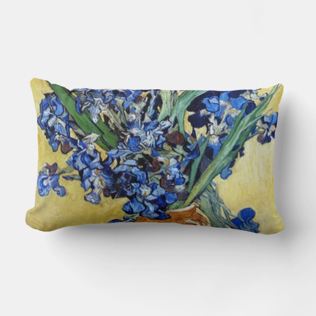 Vincent van Gogh, blue irises Lumbar Cushion (Front)