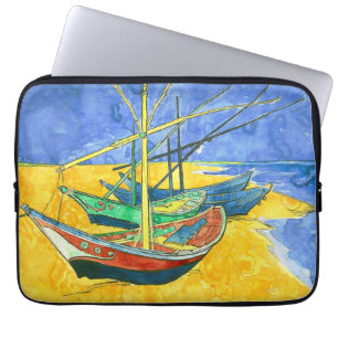 Vincent van Gogh Boats at Saintes-Marie watercol Laptop Sleeve