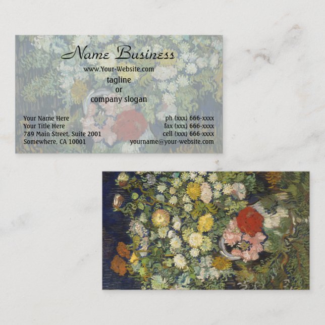 Vincent van Gogh Bouquet of Flowers in a Vase Business Card (Front/Back)