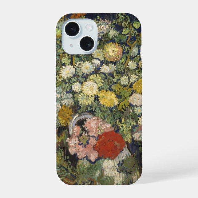 Vincent van Gogh Bouquet of Flowers in a Vase iPhone 15 Case (Back)
