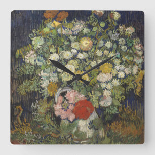 Vincent Van Gogh Bouquet of Flowers in a Vase Square Wall Clock