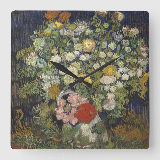 Vincent Van Gogh | Bouquet of Flowers in a Vase Square Wall Clock (Front)