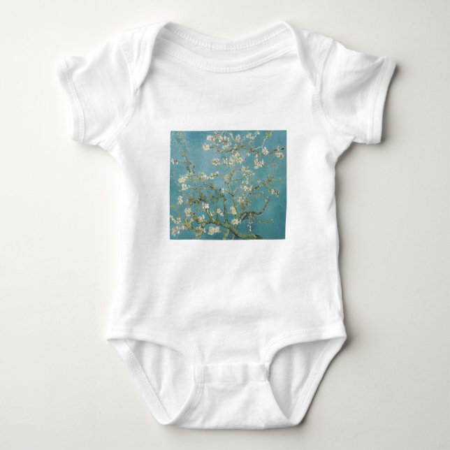 Vincent Van Gogh Branches of Almond Tree Baby Bodysuit (Front)