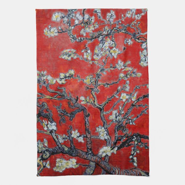 Vincent van Gogh Branches with Almond Blossom Tea Towel (Vertical)