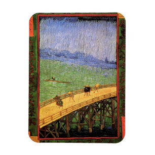 Vincent Van Gogh - Bridge In The Rain Japanese Art Magnet