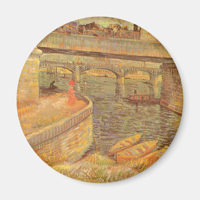 Vincent van Gogh Bridges Across the Seine Asnieres Magnet (Front)