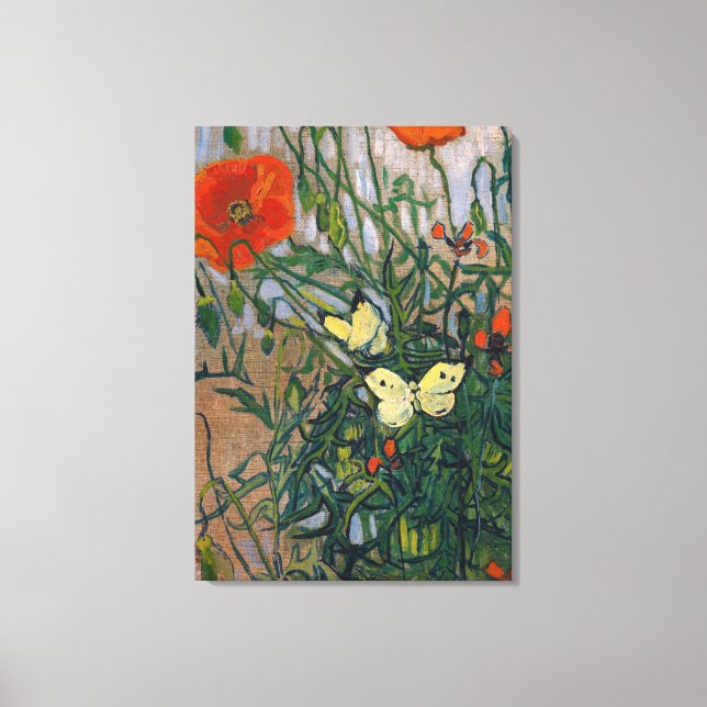 Vincent van Gogh - Butterflies and Poppies Canvas Print (Front)