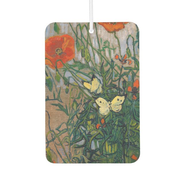 Vincent van Gogh - Butterflies and Poppies Car Air Freshener (Front)