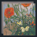 Vincent van Gogh - Butterflies and Poppies Car Magnet<br><div class="desc">Butterflies and Poppies - Vincent van Gogh,  Oil on Canvas,  1890</div>