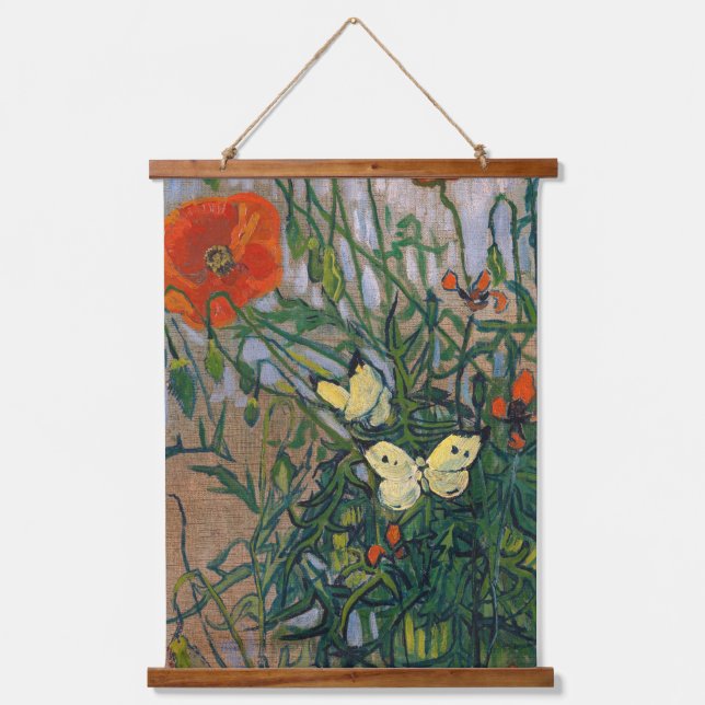 Vincent van Gogh - Butterflies and Poppies Hanging Tapestry (Front)