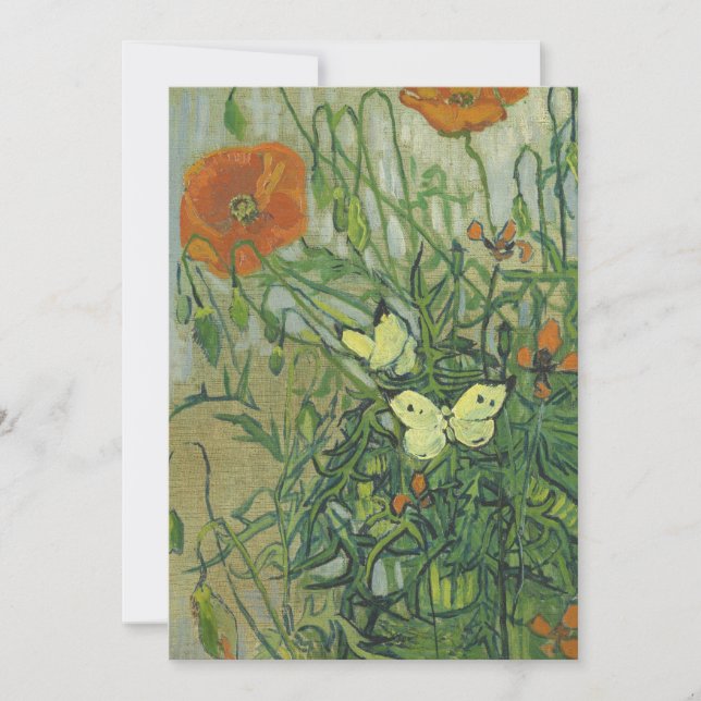 Vincent Van Gogh - Butterflies and poppies Invitation (Front)