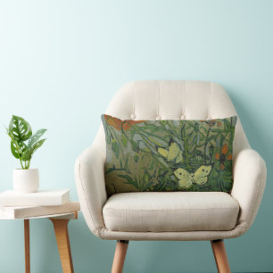Vincent van Gogh - Butterflies and Poppies Lumbar Cushion