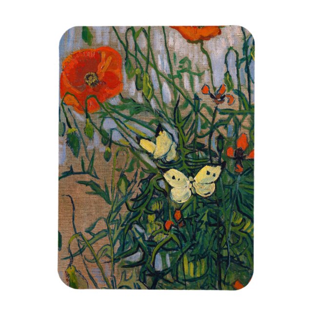 Vincent van Gogh - Butterflies and Poppies Magnet (Vertical)