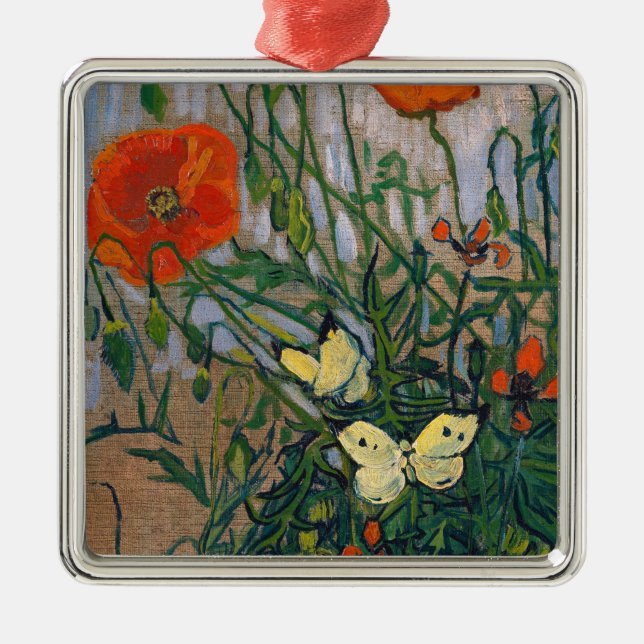 Vincent van Gogh - Butterflies and Poppies Metal Tree Decoration (Front)