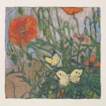Vincent van Gogh - Butterflies and Poppies Scarf<br><div class="desc">Butterflies and Poppies - Vincent van Gogh,  Oil on Canvas,  1890</div>