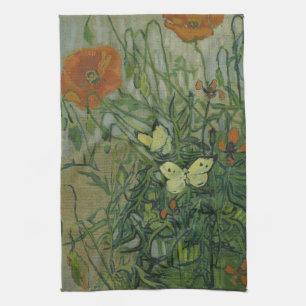 Vincent van Gogh - Butterflies and Poppies Tea Towel