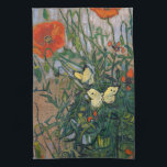 Vincent van Gogh - Butterflies and Poppies Tea Towel<br><div class="desc">Butterflies and Poppies - Vincent van Gogh,  Oil on Canvas,  1890</div>