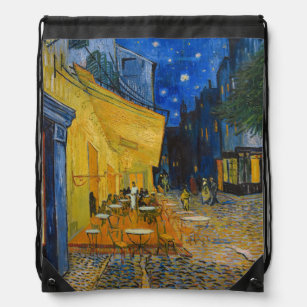 Vincent van Gogh - Cafe Terrace at Night Drawstring Bag