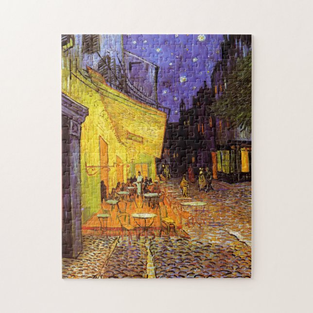 Vincent Van Gogh Cafe Terrace At Night Fine Art Jigsaw Puzzle (Vertical)