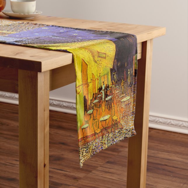 Vincent Van Gogh Cafe Terrace At Night Fine Art Short Table Runner (In Situ)