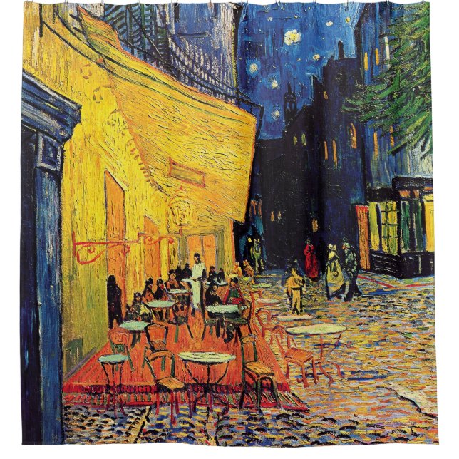 Vincent Van Gogh - Cafe Terrace At Night Fine Art Shower Curtain (Front)