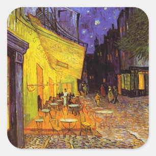 Vincent Van Gogh Cafe Terrace At Night Fine Art Square Sticker