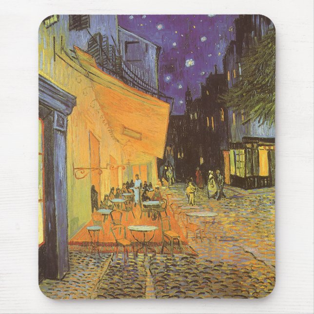 Vincent van Gogh - Cafe Terrace at Night Mouse Pad (Front)
