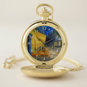 Vincent van Gogh - Cafe Terrace at Night Pocket Watch