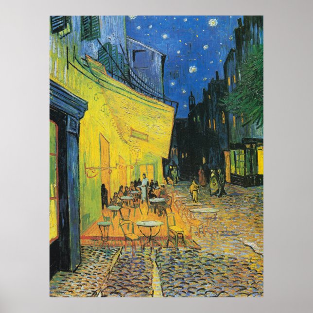 Vincent van Gogh Cafe Terrace at Night Poster (Front)